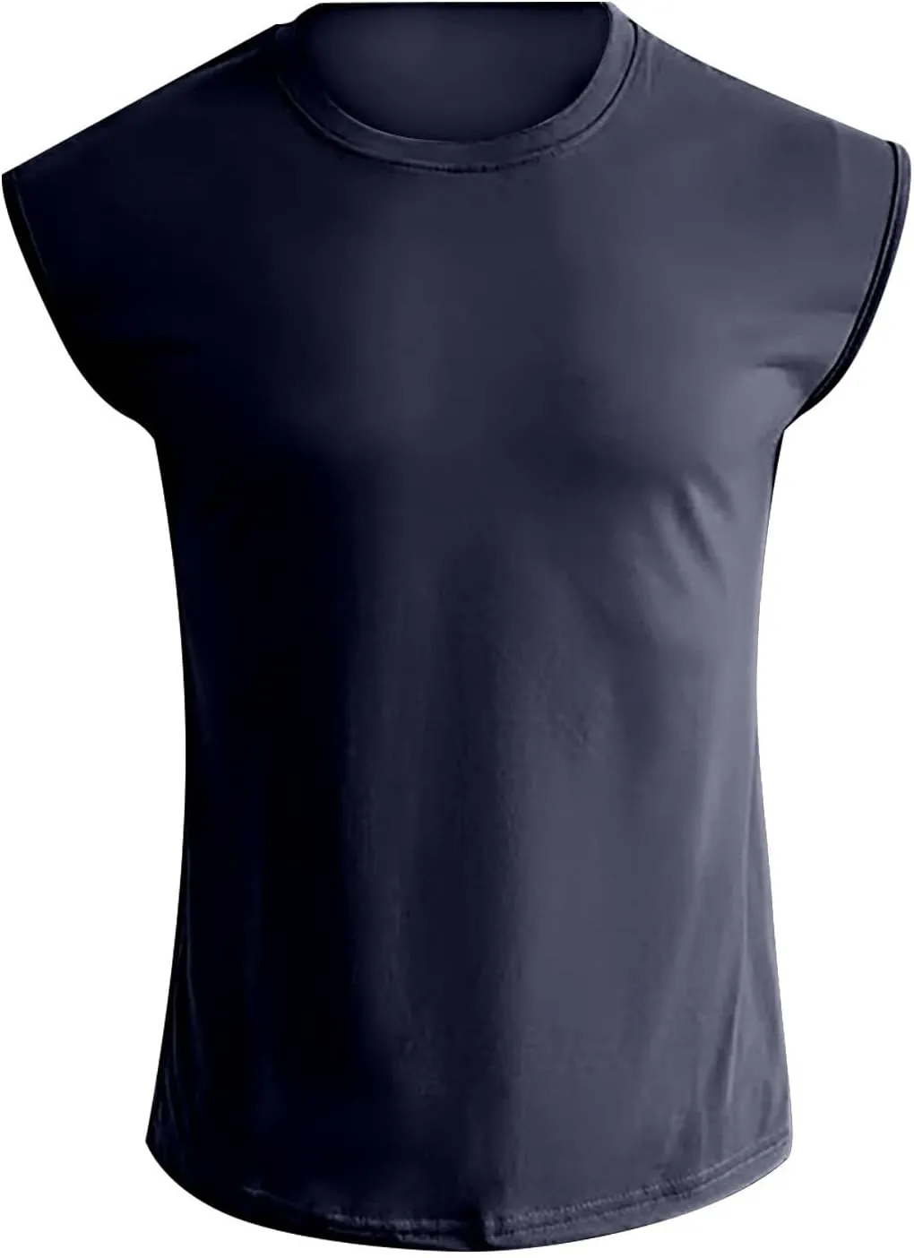 2 Pack Men's Fitness Tank Tops Workout Round Neck Sleeveless Athletic Muscle Tops Casual Training Bodybuilding Shirts