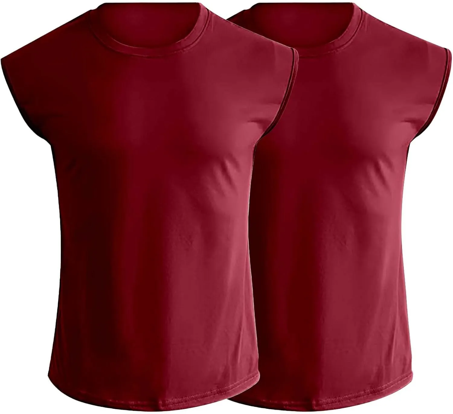 2 Pack Men's Fitness Tank Tops Workout Round Neck Sleeveless Athletic Muscle Tops Casual Training Bodybuilding Shirts