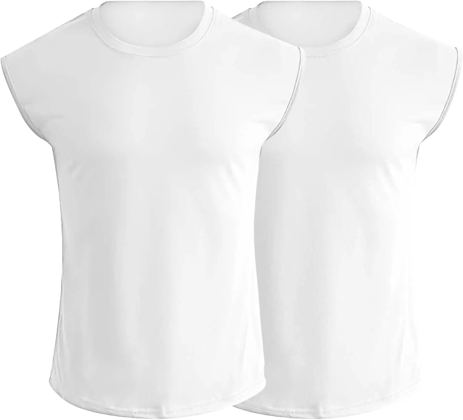 2 Pack Men's Fitness Tank Tops Workout Round Neck Sleeveless Athletic Muscle Tops Casual Training Bodybuilding Shirts