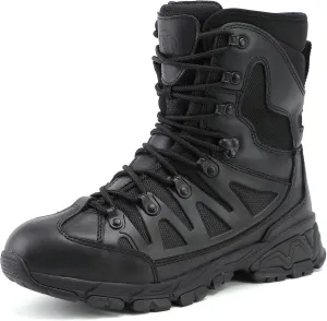 8" Waterproof Men's Military Tactical Work Boots, Hiking Motorcycle Combat Slip/Oil Resistant Boots with YKK Side Zipper