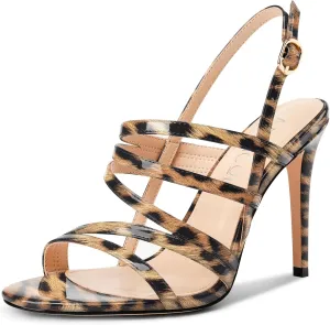 Aachcol Womens Open Toe Strappy High Heels Slingback Stiletto Heel Sandals Ankle Strap Party Dress Shoes 3.9 Inches Heels