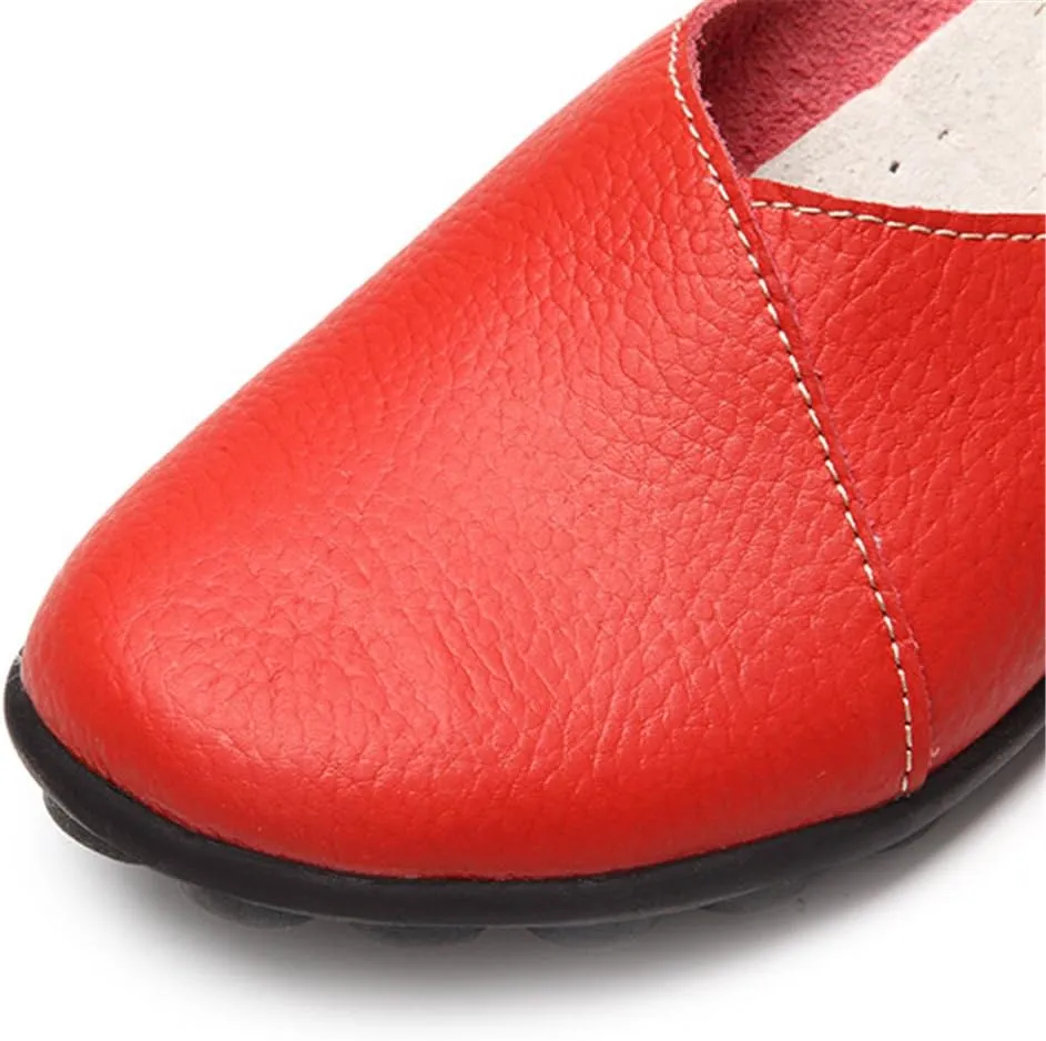 ACE SHOCK Loafer Flats Women Slip-on, Casual Leather Moccasins Slippers Sandals Back Open