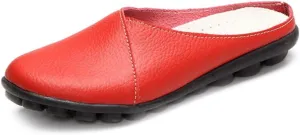 ACE SHOCK Loafer Flats Women Slip-on, Casual Leather Moccasins Slippers Sandals Back Open