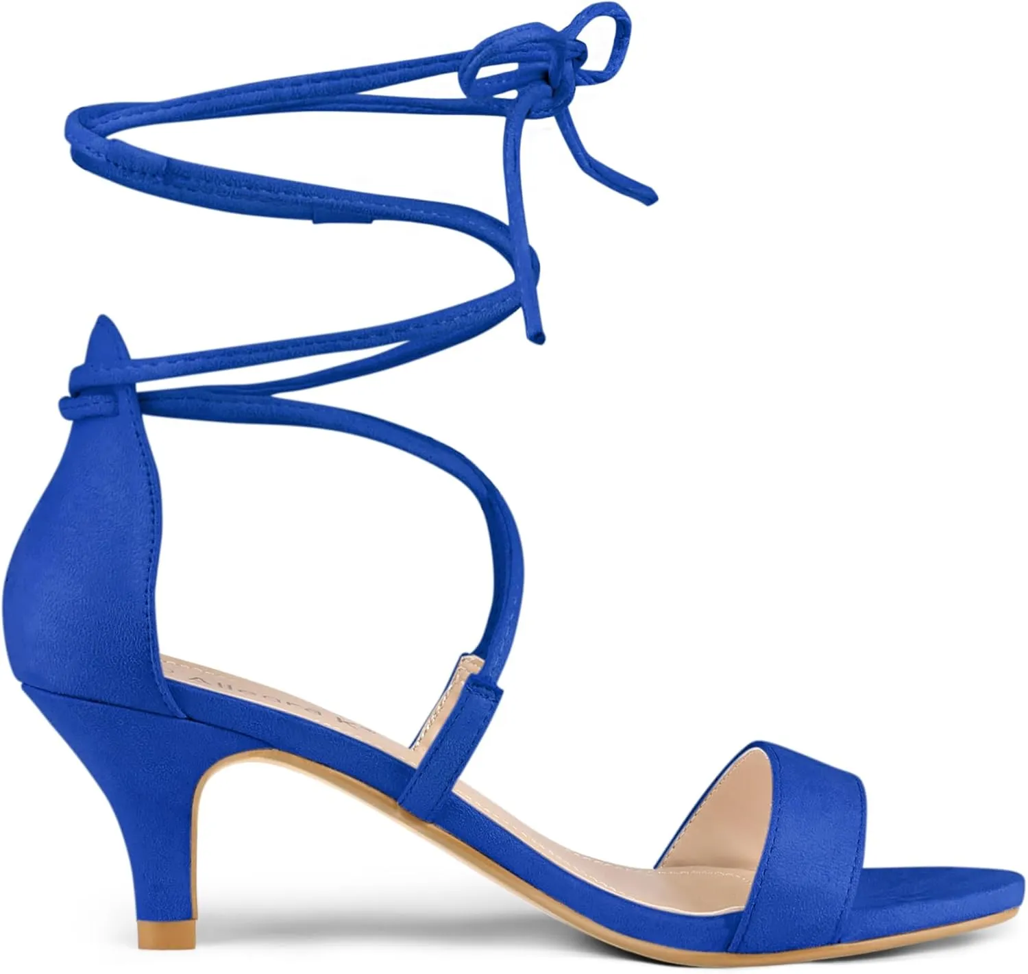 Allegra K Women's Kitten Heel Lace Up Open Toe Sandals