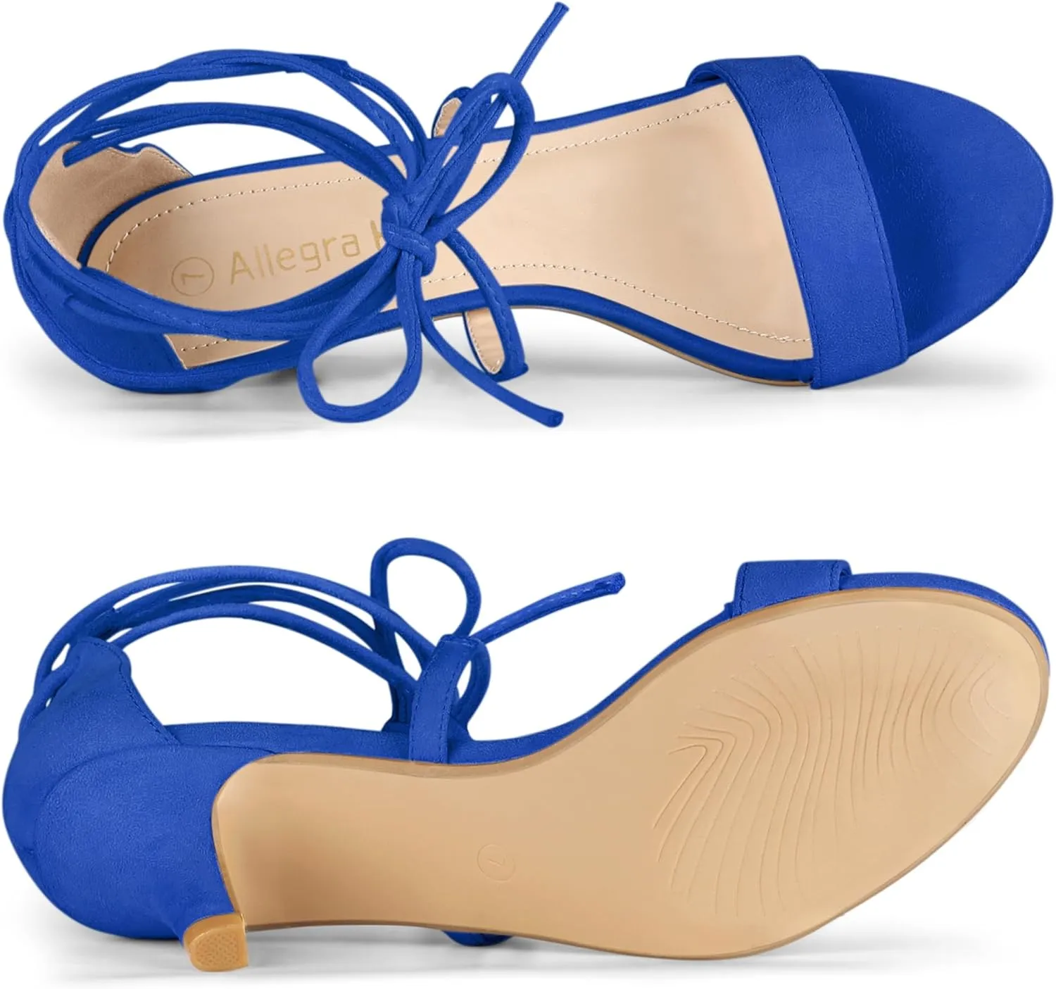 Allegra K Women's Kitten Heel Lace Up Open Toe Sandals