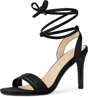 Allegra K Women's Lace Up Strappy Heels Stiletto High Heels Sandals