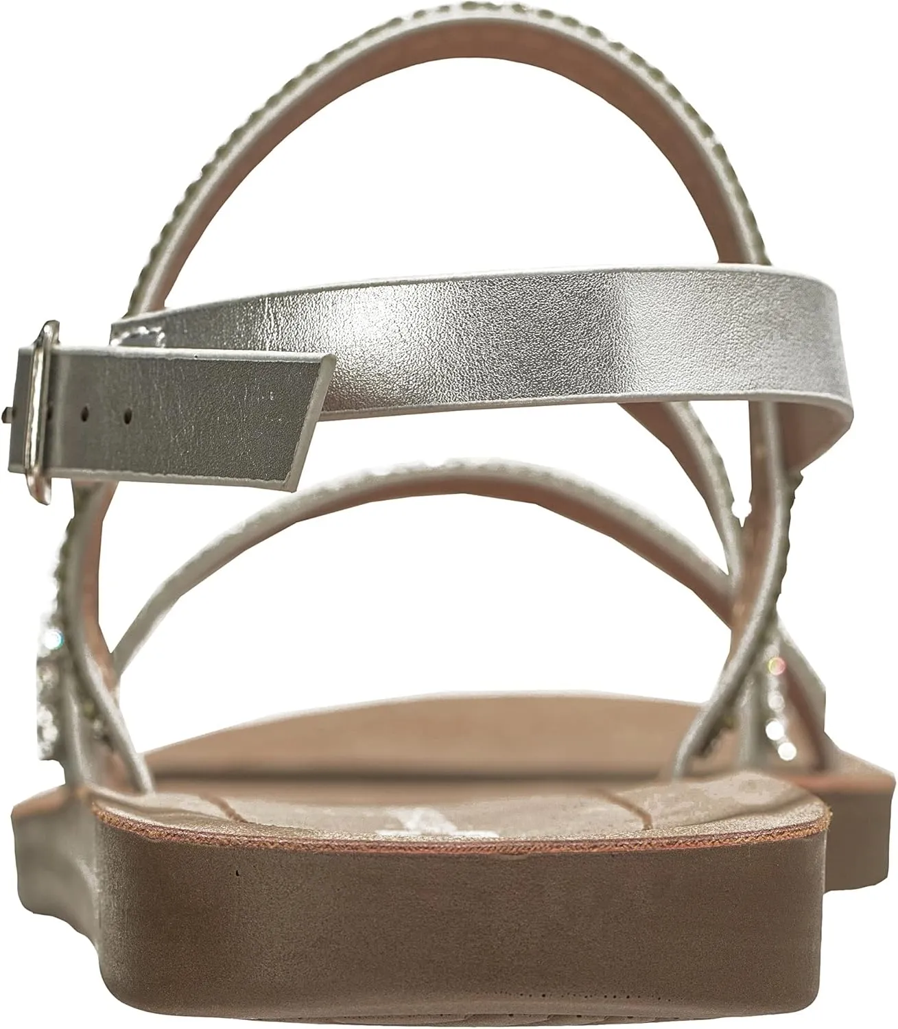 Alpine Swiss Womens Flat Strappy Rhinestone Sandals Gladiator Shoes