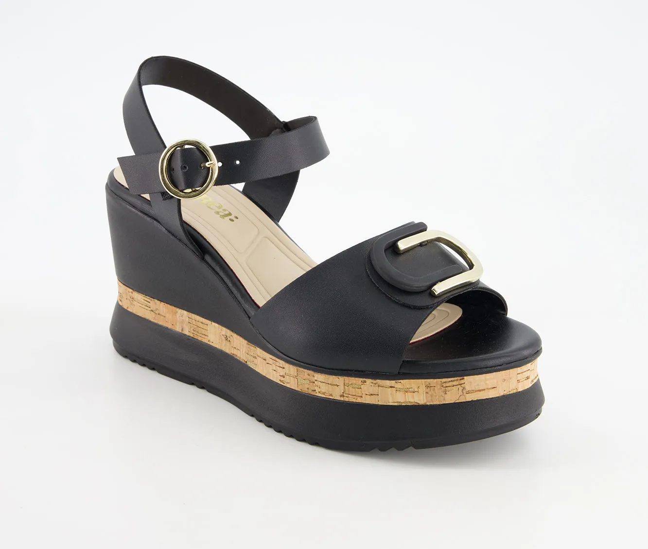 Andrea Women's Comfort Wedge Heeled Ankle Strap Sandals 66999