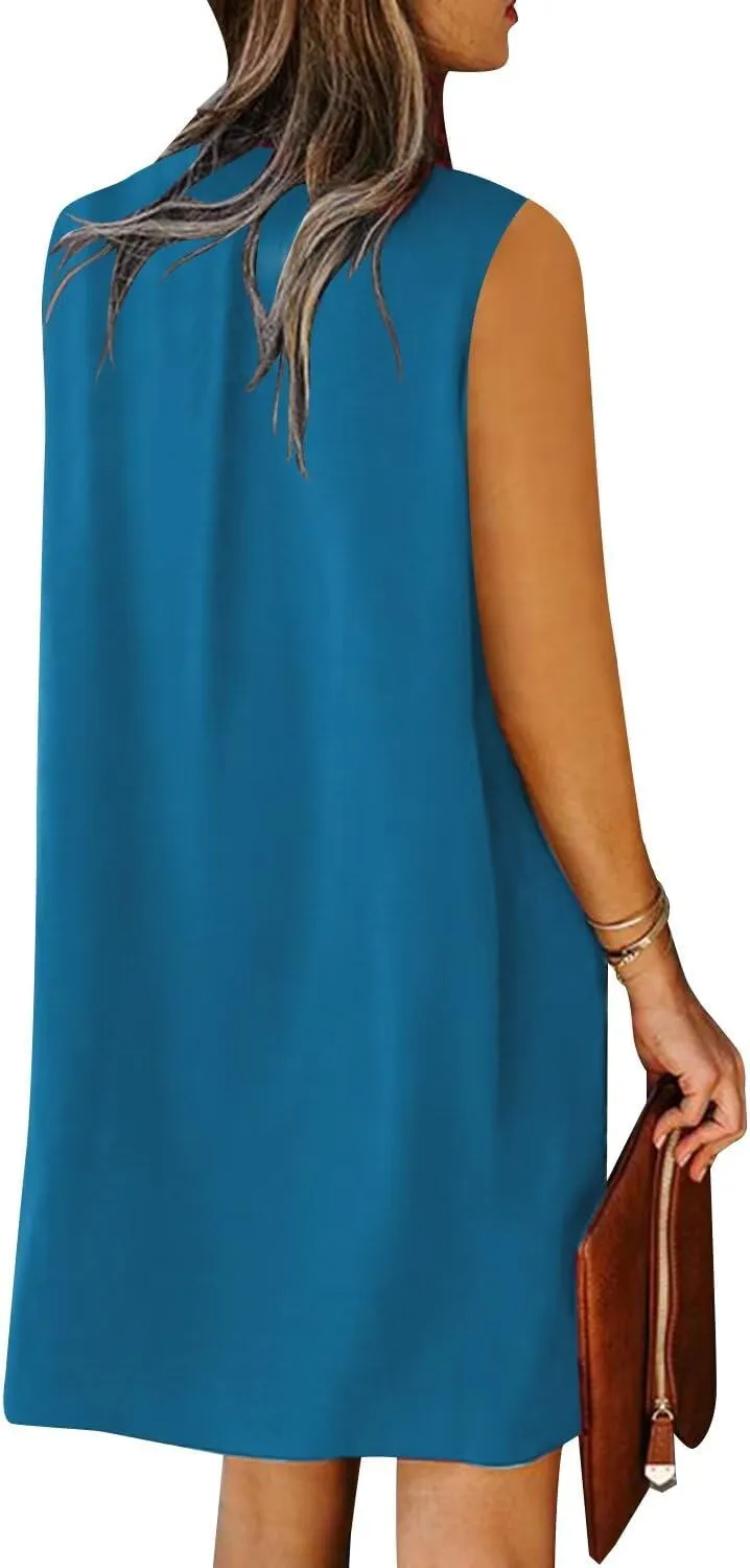 ANFTFH Women's Sleeveless Dresses 2025 V Neck Casual Trendy Dresses（S-2XL）