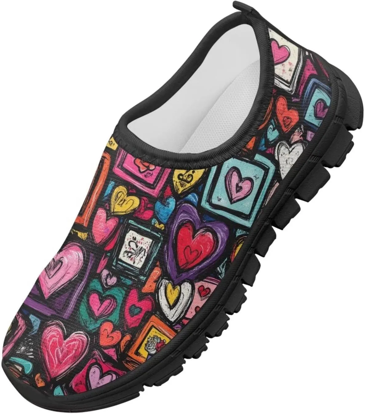 Anti-Skid Walking Sneakers Lightweight Breathable Mesh Shoes for Boys Girls Comfort Outdoor Travel Shoe for Camping Size 11-15 Black Sole