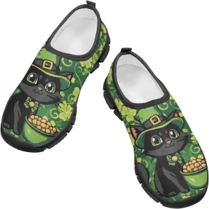 Anti-Skid Walking Sneakers Lightweight Breathable Mesh Shoes for Boys Girls Comfort Outdoor Travel Shoe for Camping Size 11-15 Black Sole