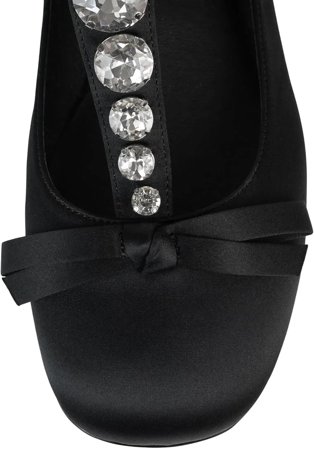 Arqa Women's T-Strap Ballet Flat with Pearl and Bow Detail Ballet Slipper Dressy Comfortable Work Office Low Heel Flats Wedding Ballerina Slip On Vintage Mary Jane Flats Shoes