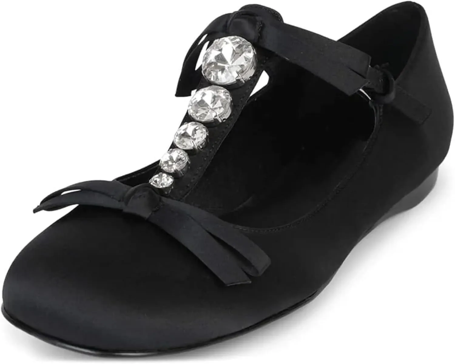 Arqa Women's T-Strap Ballet Flat with Pearl and Bow Detail Ballet Slipper Dressy Comfortable Work Office Low Heel Flats Wedding Ballerina Slip On Vintage Mary Jane Flats Shoes