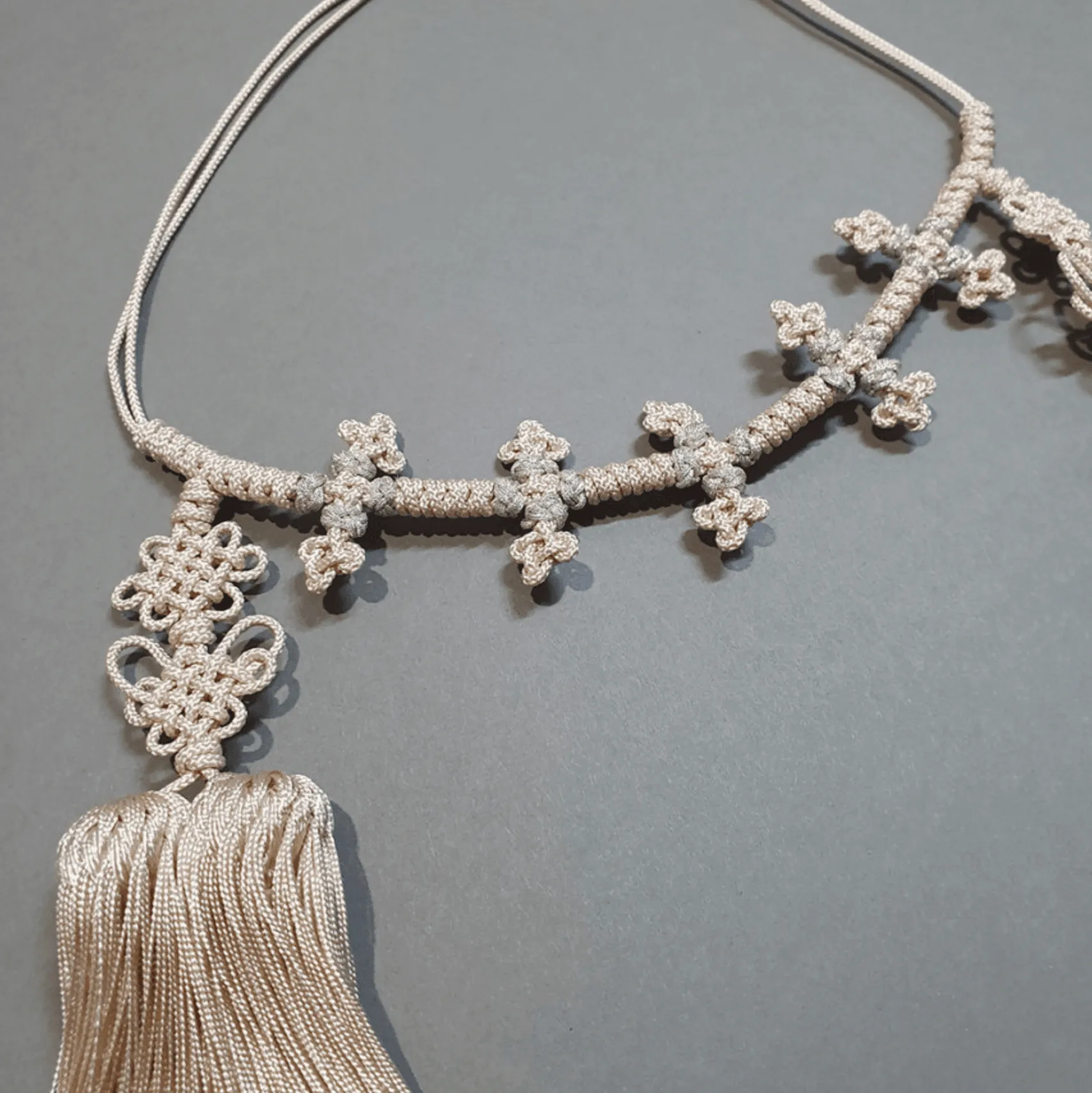 Beige Tassel Dol Belt
