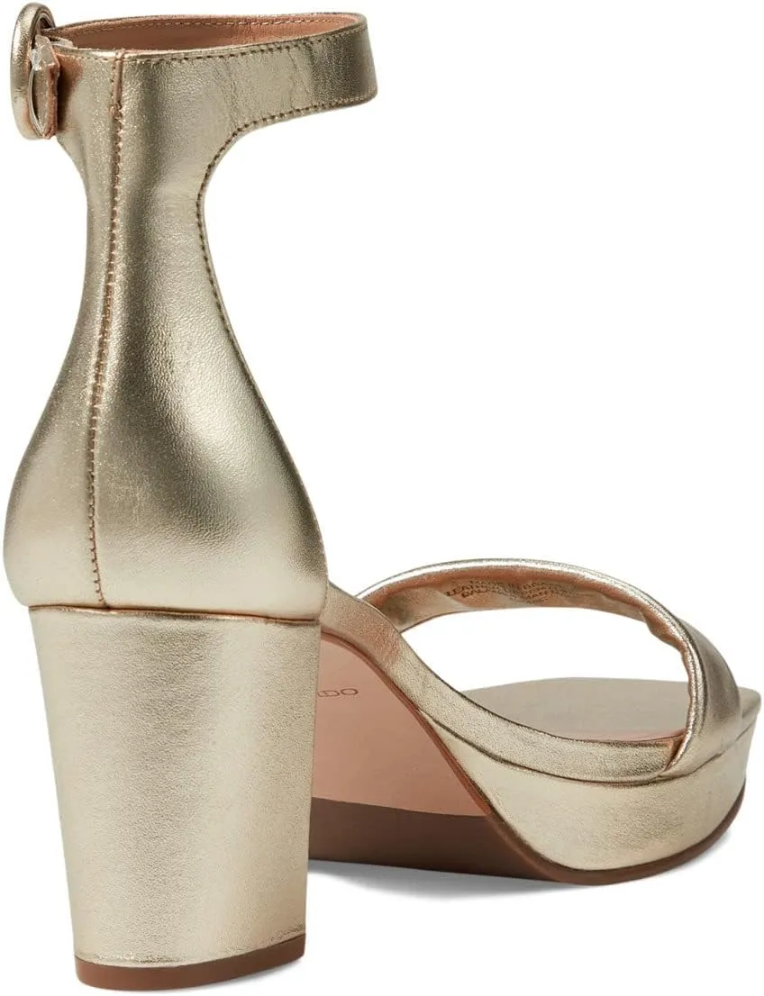 Bernardo® Carla Strap Heels for Women – Leather Upper and Lining – Rubber Sole – Block Heels