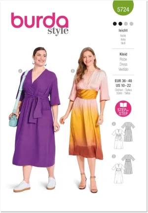 Burda Dress Sewing Pattern, Multicolor