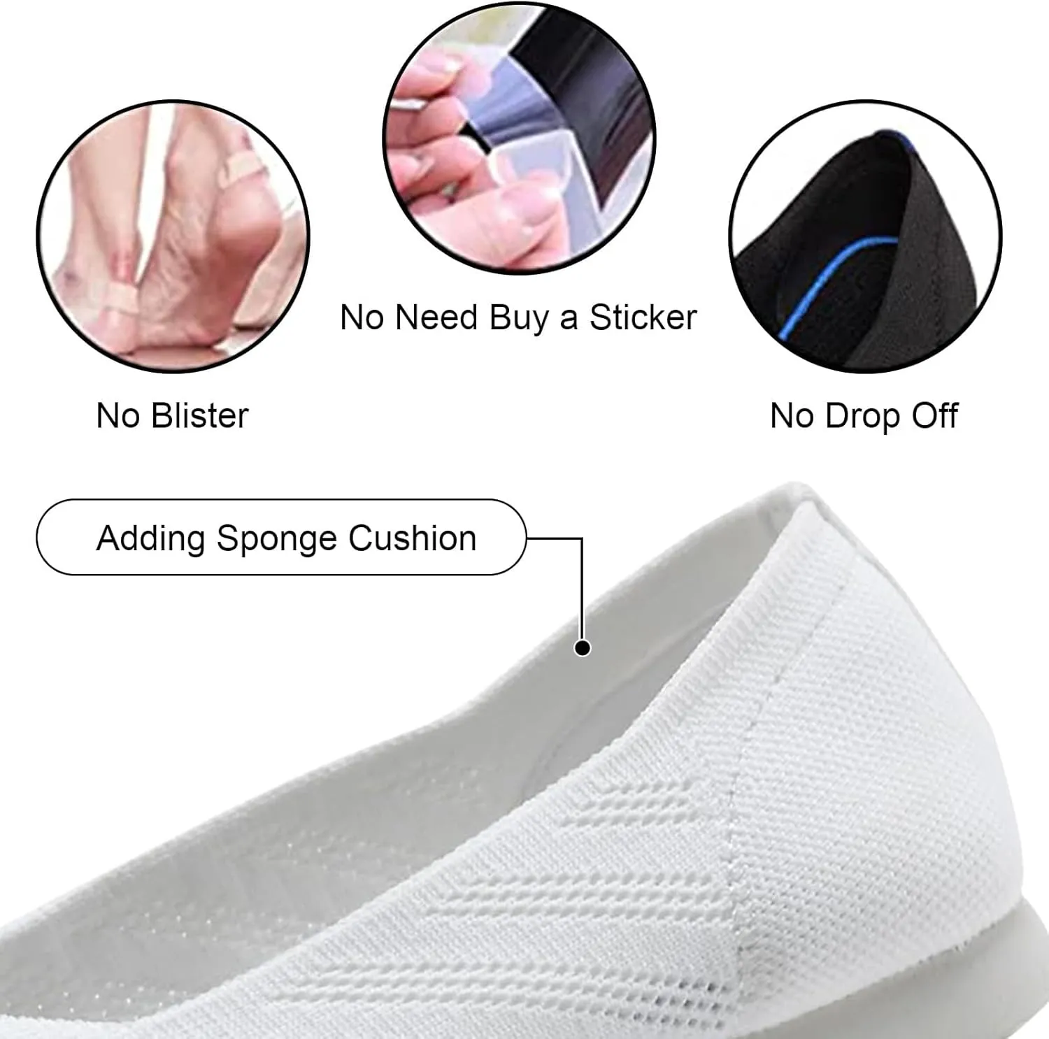Buyrew Women's Flats Pointed Toe Ballet Shoes Knit Dress Shoes Low Wedge Slip On Arch Support Walking Office Business Flats