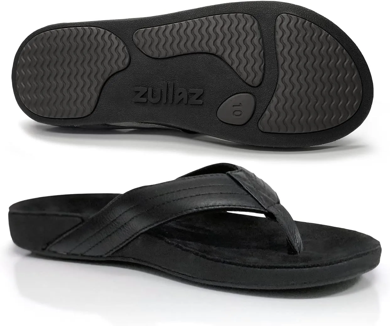 Byron Orthotic Flip Flops for Men, Stylish & Comfortable Orthopedic Sandals with Biomechanical Arch Support Genuine Leather Strap