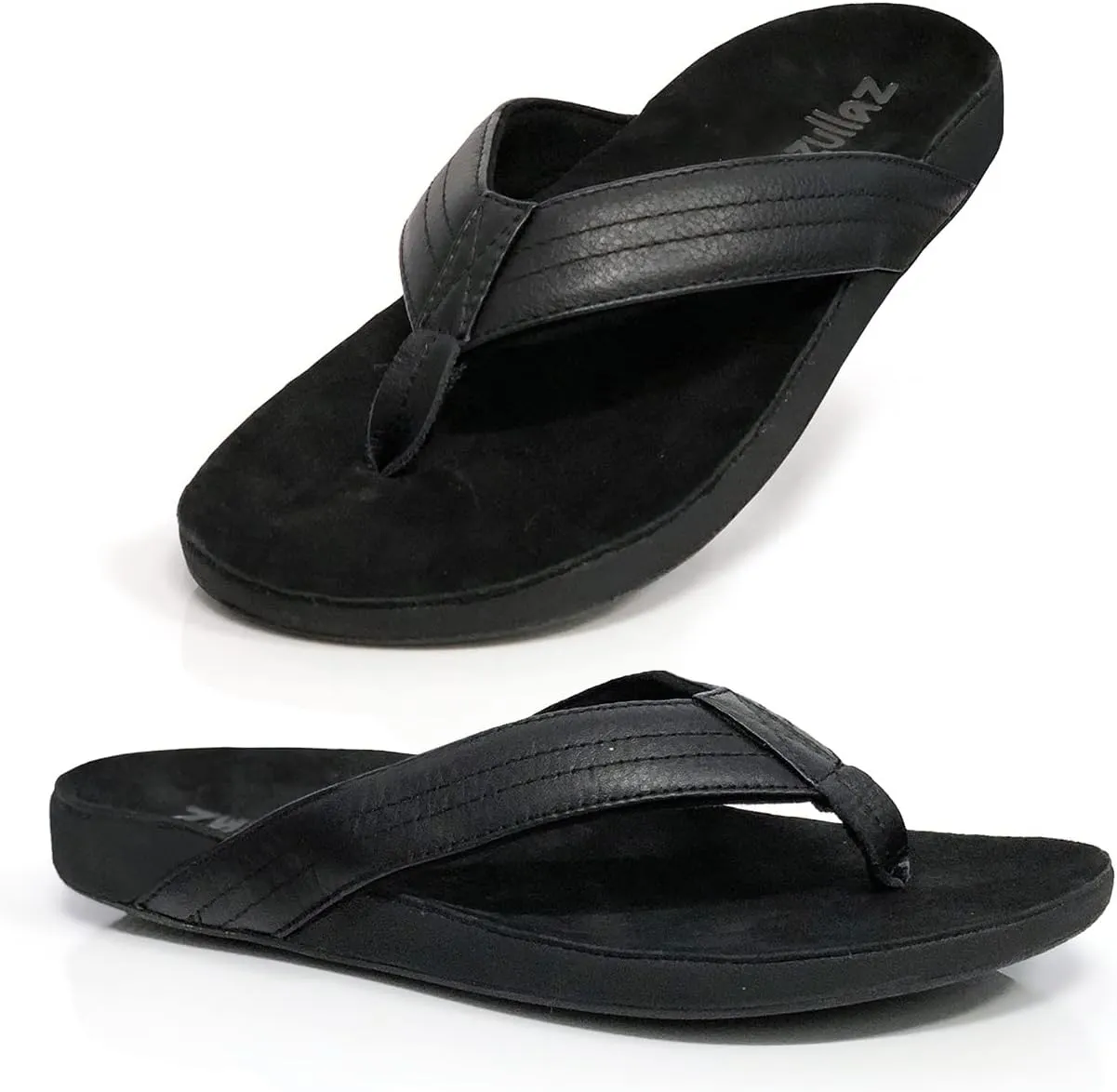 Byron Orthotic Flip Flops for Men, Stylish & Comfortable Orthopedic Sandals with Biomechanical Arch Support Genuine Leather Strap