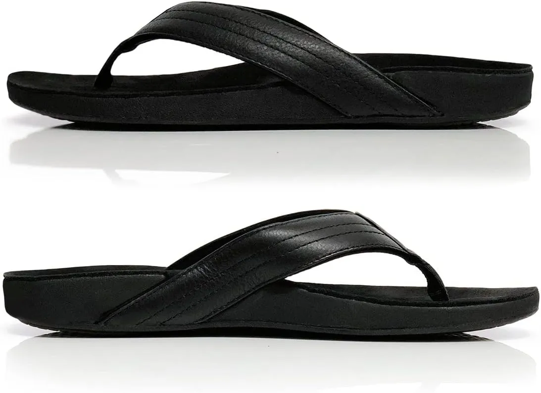 Byron Orthotic Flip Flops for Men, Stylish & Comfortable Orthopedic Sandals with Biomechanical Arch Support Genuine Leather Strap