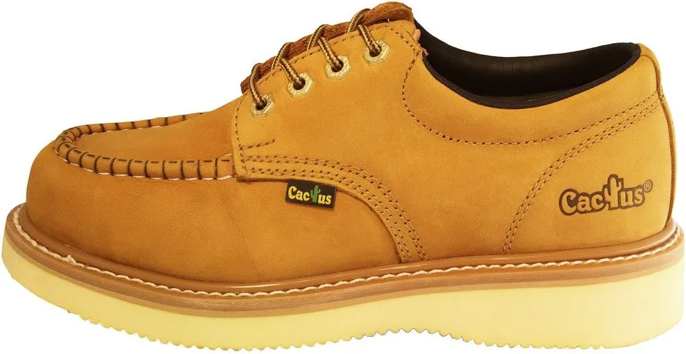CACTUS Men’s 422M 411M Soft Toe Moc Toe 4” Construction Roofing Work Boots Leather PU Sole Comfortable Botas de Trabajo