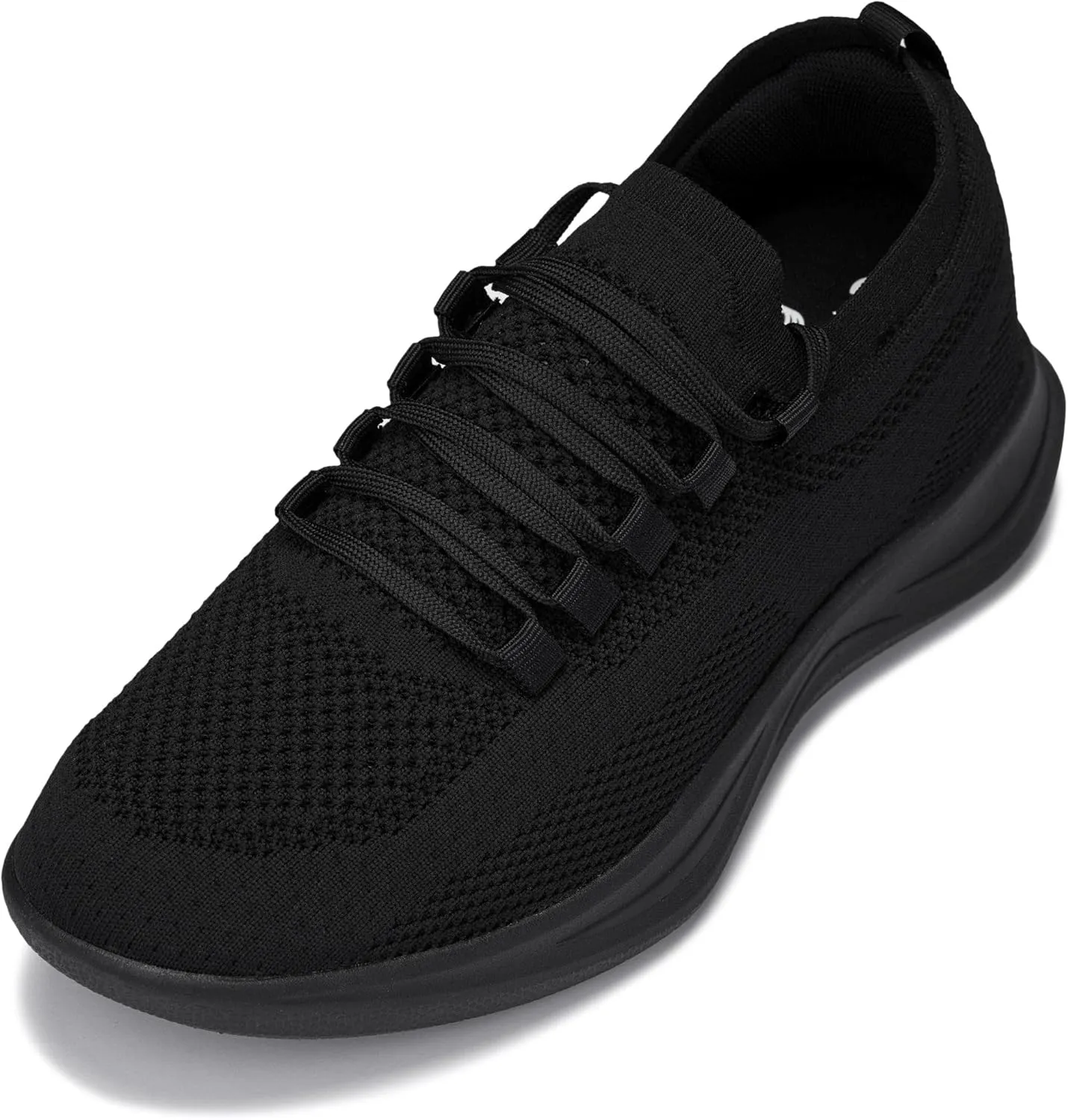 CALTO Men's Invisible Height Increasing Elevator Shoes - Super Lightweight Knitted Sporty Sneakers - 2.4 Inches Taller