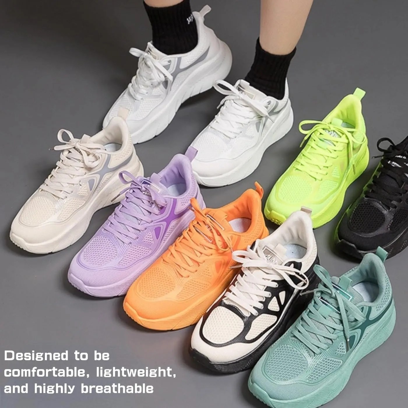 Canvas Chunky Sneakers for Women & Girls Platform 1.4-Inch Comfortable Walking Casual Shoes for Travel & Sport