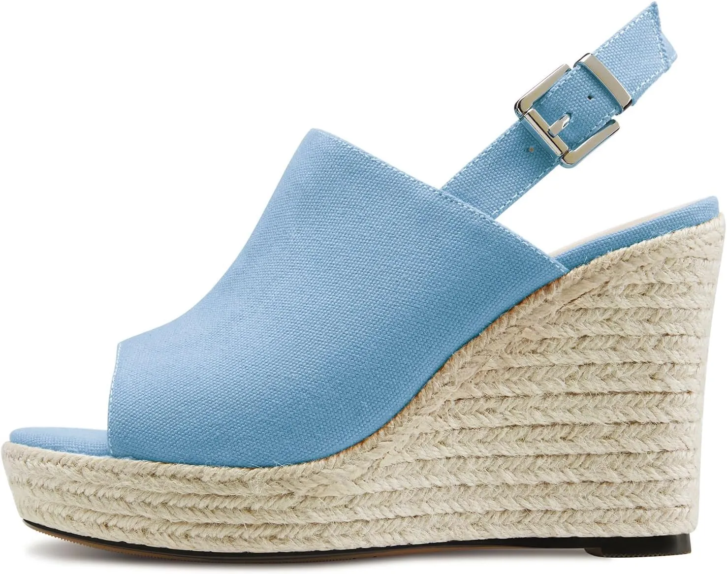 Castamere Womens High Wedge Platform Heel Peep Open Toe Slip-on Sandals Slingback Prom Casual Summer 3.9 Inches Heels