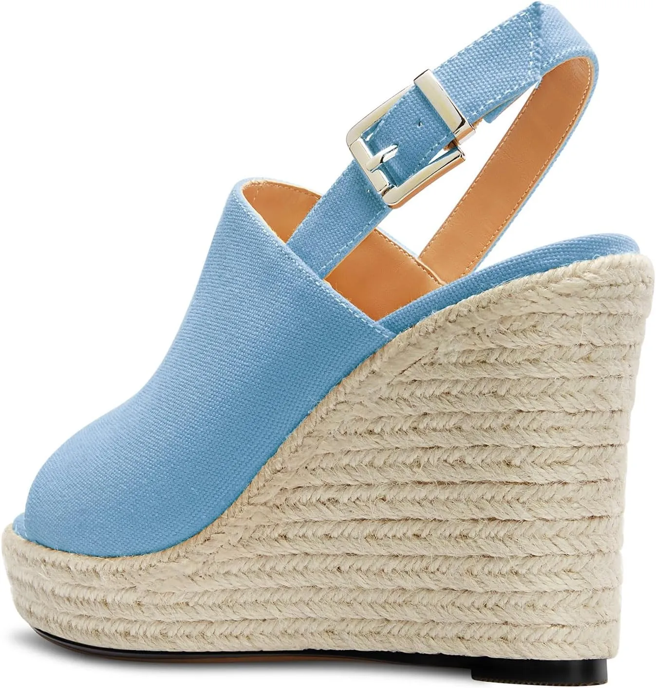 Castamere Womens High Wedge Platform Heel Peep Open Toe Slip-on Sandals Slingback Prom Casual Summer 3.9 Inches Heels
