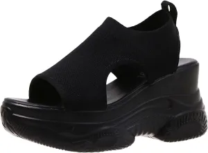 Casual 2024 Wedge Sandals for Women Spring Sports Summer Breathable Sexy Dressy Thick Sole Trendy Peep Toe Cute Mesh