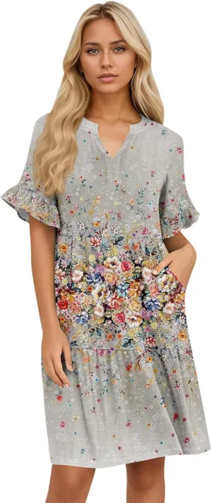 Casual Dresses for Women, Flowy Travel Vacation Elegant Trendy Boho Sundresses for Women
