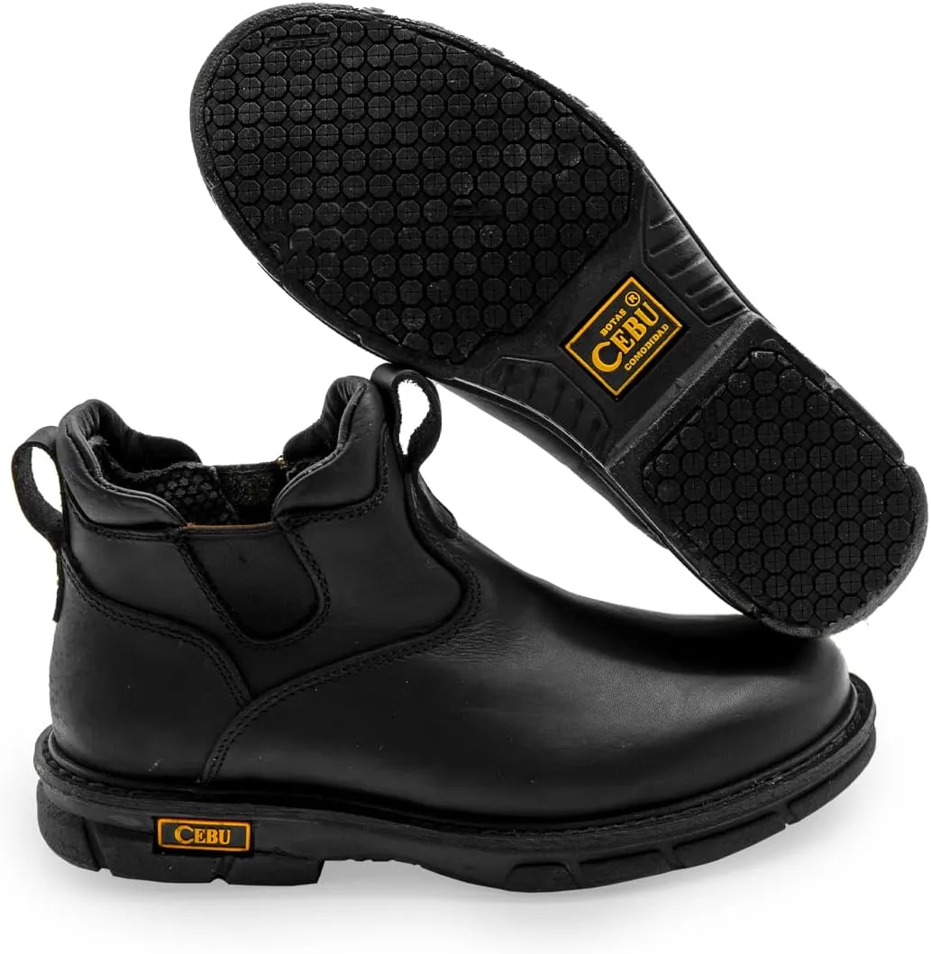 CEBU Botin Max Grip 6" Non-Slip Work Boot – Soft Toe – Lightweight Leather Ankle Boot with Slip-Resistant Sole – Oil & Acid Resistant – Men's Industrial Safety Footwear