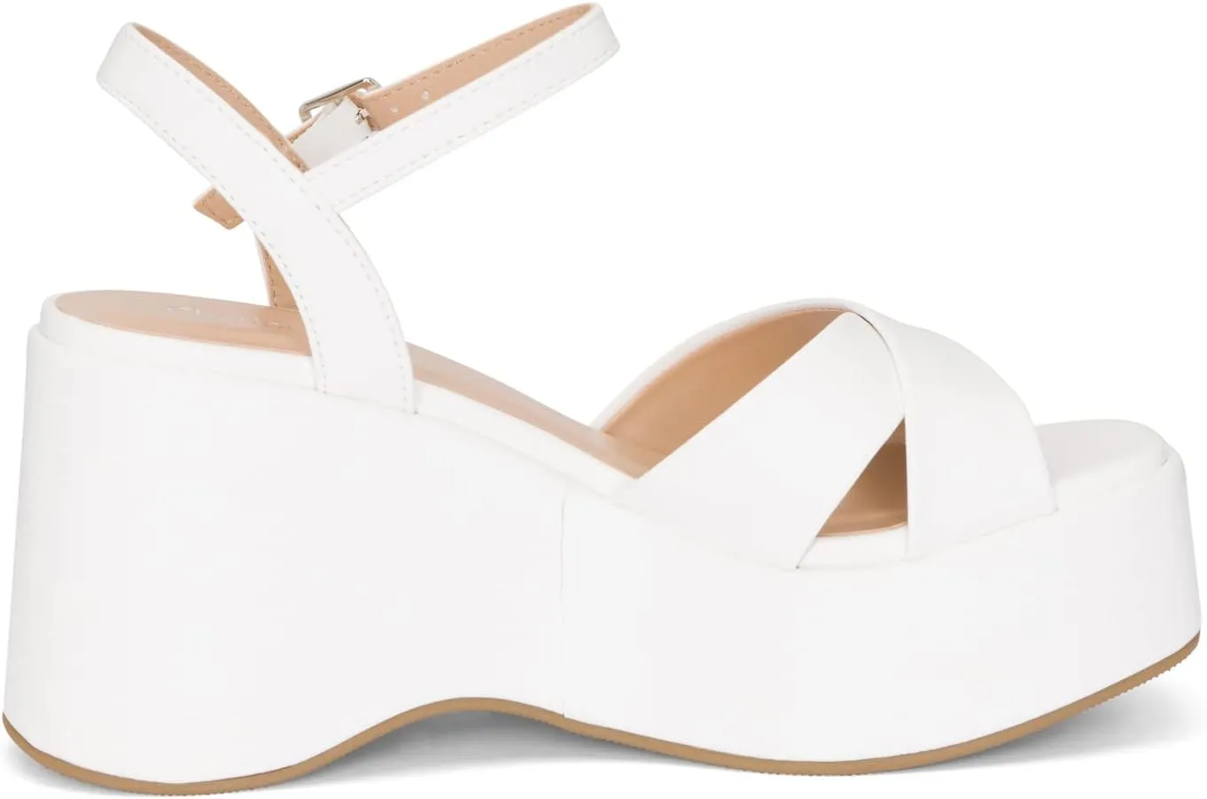 Chariot & Co -Daystar- Womens Open Toe Ankle Strap Wedges Heels Platform Trendy Summer Sandals