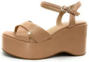 Chariot & Co -Daystar- Womens Open Toe Ankle Strap Wedges Heels Platform Trendy Summer Sandals