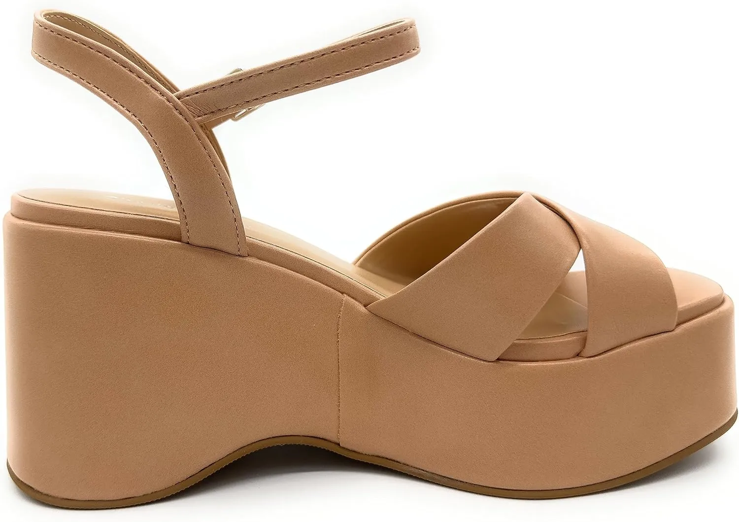Chariot & Co -Daystar- Womens Open Toe Ankle Strap Wedges Heels Platform Trendy Summer Sandals