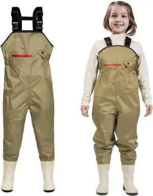 Chest Waders for Kids Youth Fishing Waders Waterproof Hunting Waders with Boots Nylon Waders for Toddler Children
