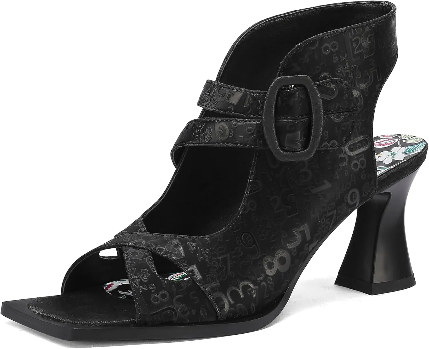 Chunky Gladiator Sandals for Women Summer Dressy High Heels Square Toe Block Sandalias Para Mujer Open Toe Faux Leather Strappy Outdoor Ladies Wedding 3 Inch Sandles