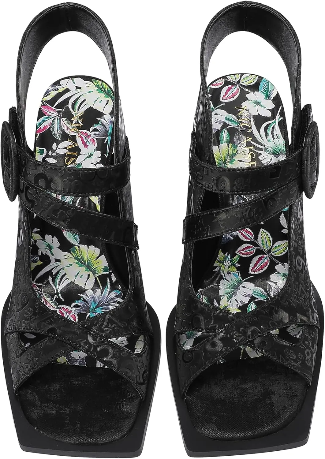Chunky Gladiator Sandals for Women Summer Dressy High Heels Square Toe Block Sandalias Para Mujer Open Toe Faux Leather Strappy Outdoor Ladies Wedding 3 Inch Sandles