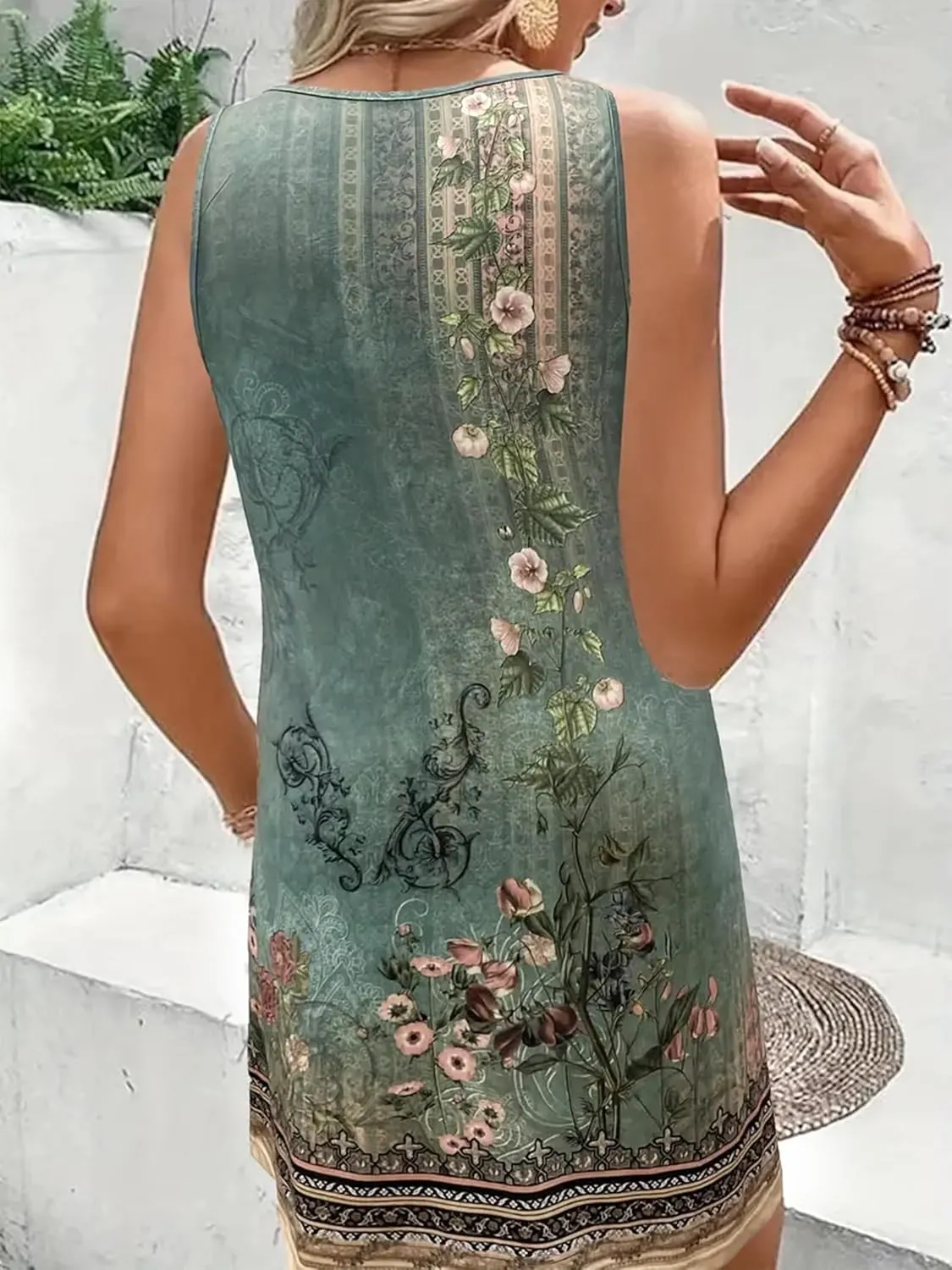 CHUNTIANRAN Mini Dress for Women Summer Beach Vacation T Shirts Sundress Sexy V Neck Sleeveless Tanks Dresses