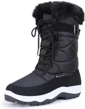 CIOR Women's Snow Boots Winter Water-Resistant Fur Lined Frosty Warm Snow Boots U120WMX005-Black-40