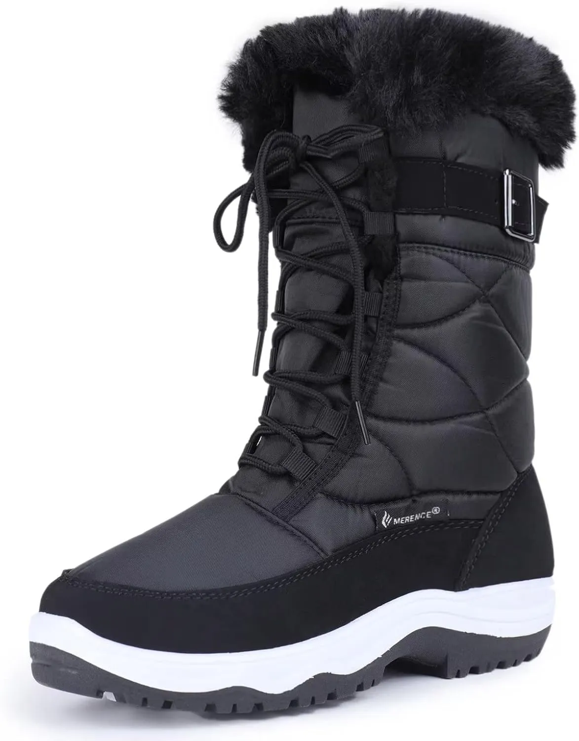 CIOR Women's Snow Boots Winter Water-Resistant Fur Lined Frosty Warm Snow Boots U120WMX005-Black-40