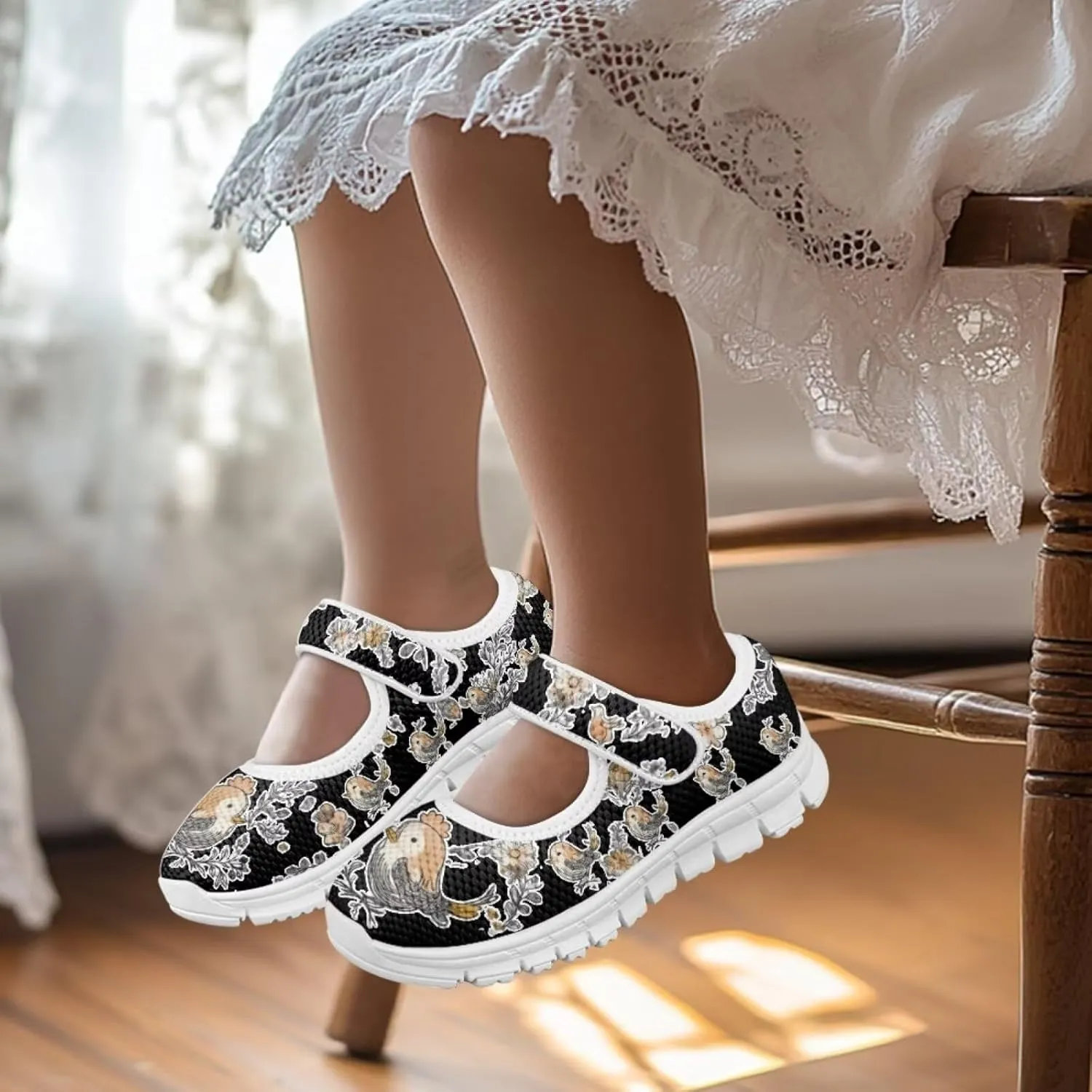 Coloranimal Girls Mary Jane Shoes Dance Shoes for Kids Princess Shoes Girls Ballet Dress Shoes Magic Sticker Mary Jane Flats