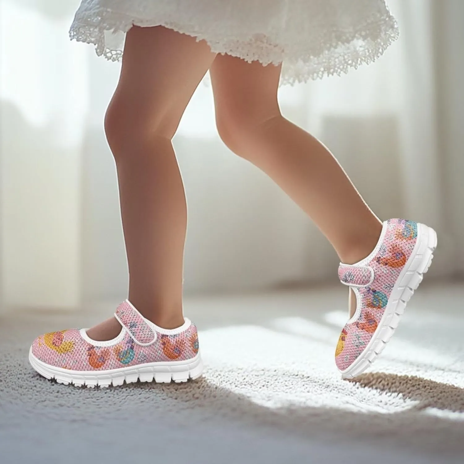 Coloranimal Girls Mary Jane Shoes Dance Shoes for Kids Princess Shoes Girls Ballet Dress Shoes Magic Sticker Mary Jane Flats
