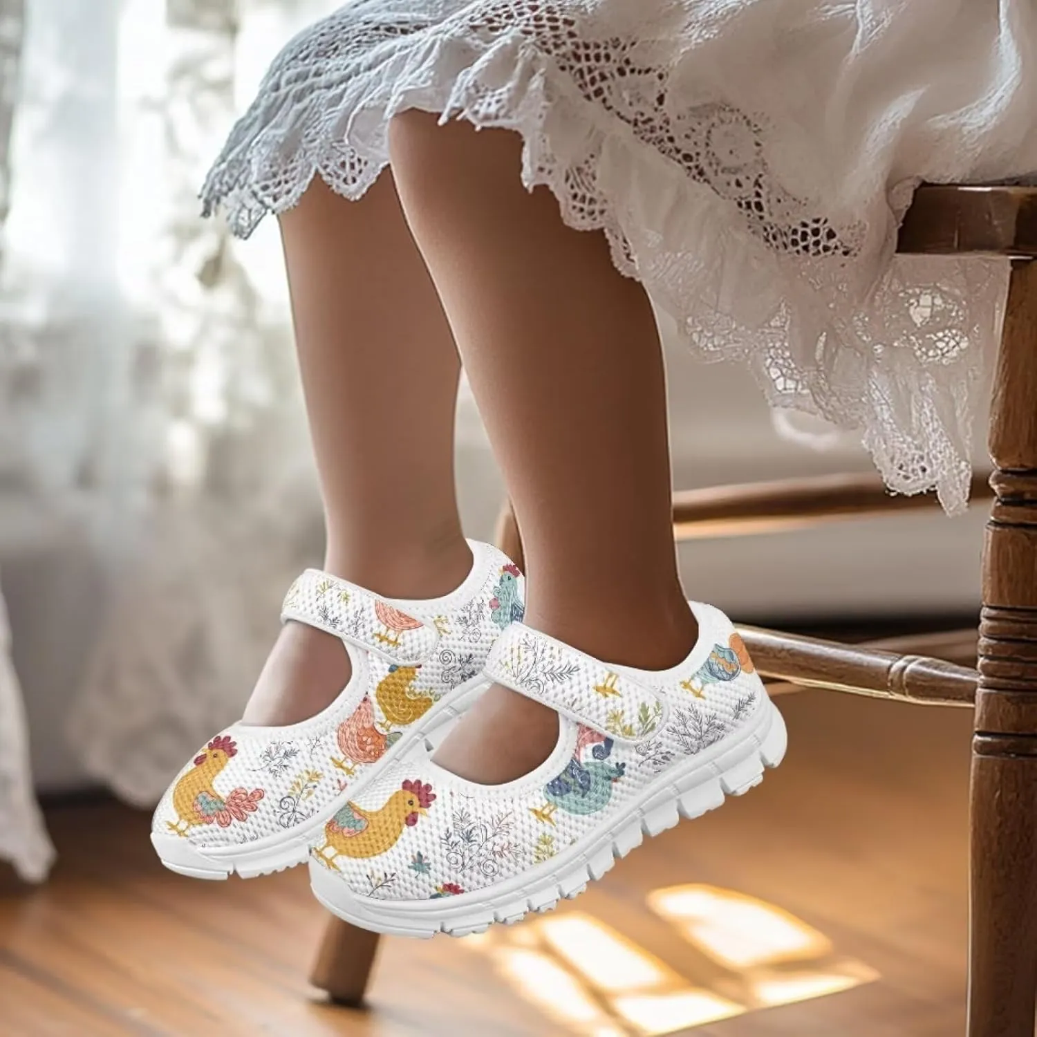 Coloranimal Girls Mary Jane Shoes Dance Shoes for Kids Princess Shoes Girls Ballet Dress Shoes Magic Sticker Mary Jane Flats