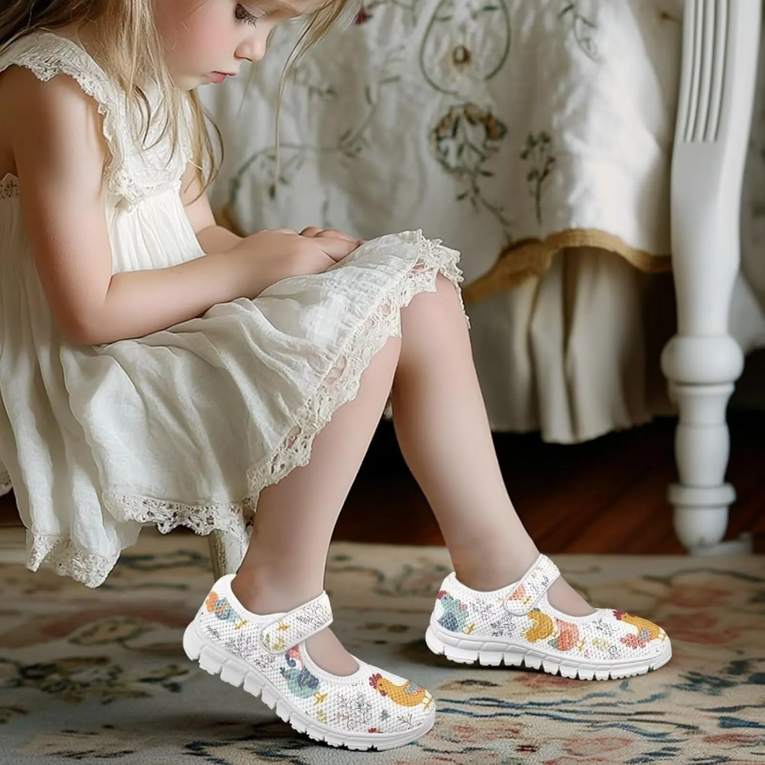 Coloranimal Girls Mary Jane Shoes Dance Shoes for Kids Princess Shoes Girls Ballet Dress Shoes Magic Sticker Mary Jane Flats
