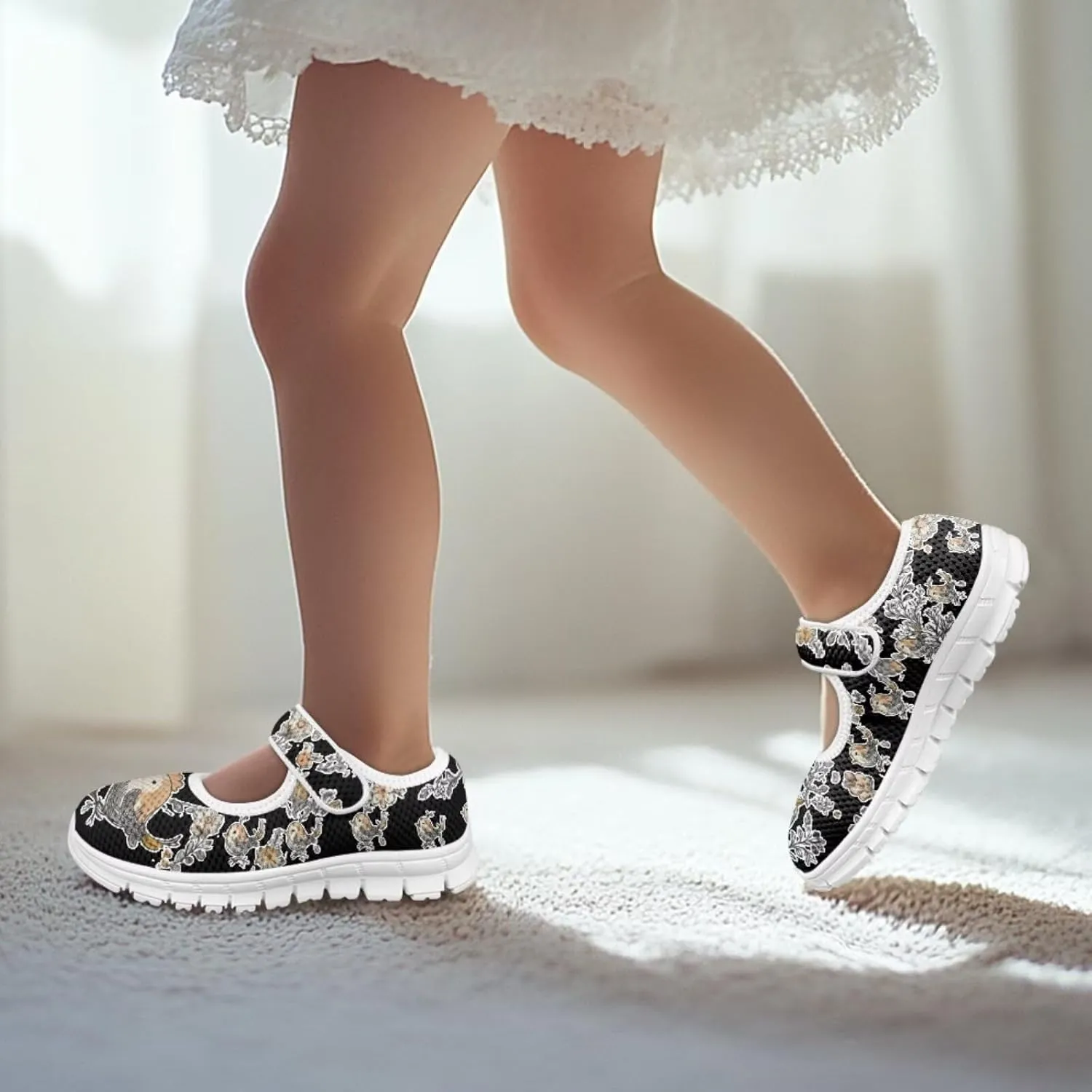 Coloranimal Girls Mary Jane Shoes Dance Shoes for Kids Princess Shoes Girls Ballet Dress Shoes Magic Sticker Mary Jane Flats