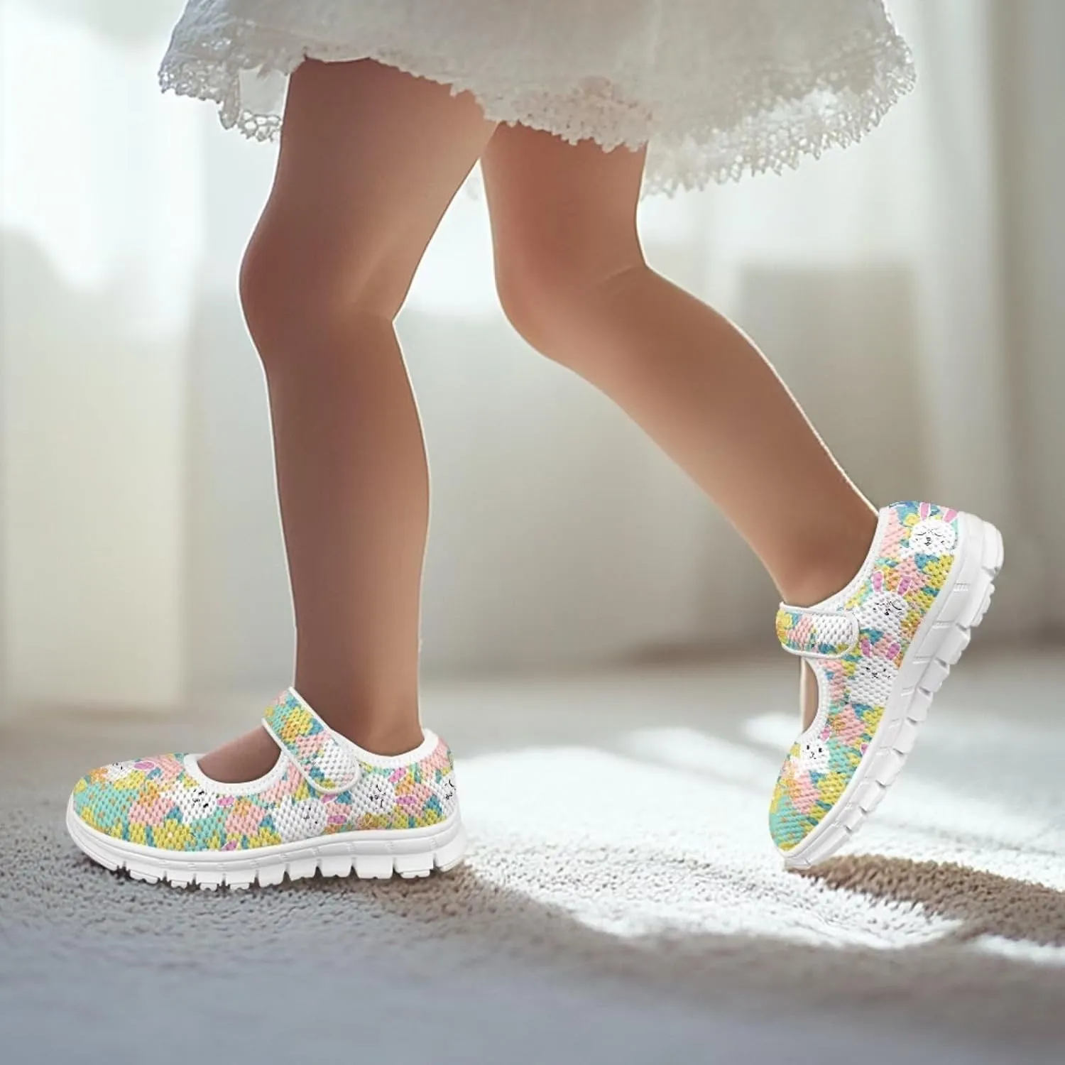 Coloranimal Mary Jane Shoes for Girls Princess Shoes Casual Dance Shoes School Uniform Shoes Easter Theme Mary Jane Flats