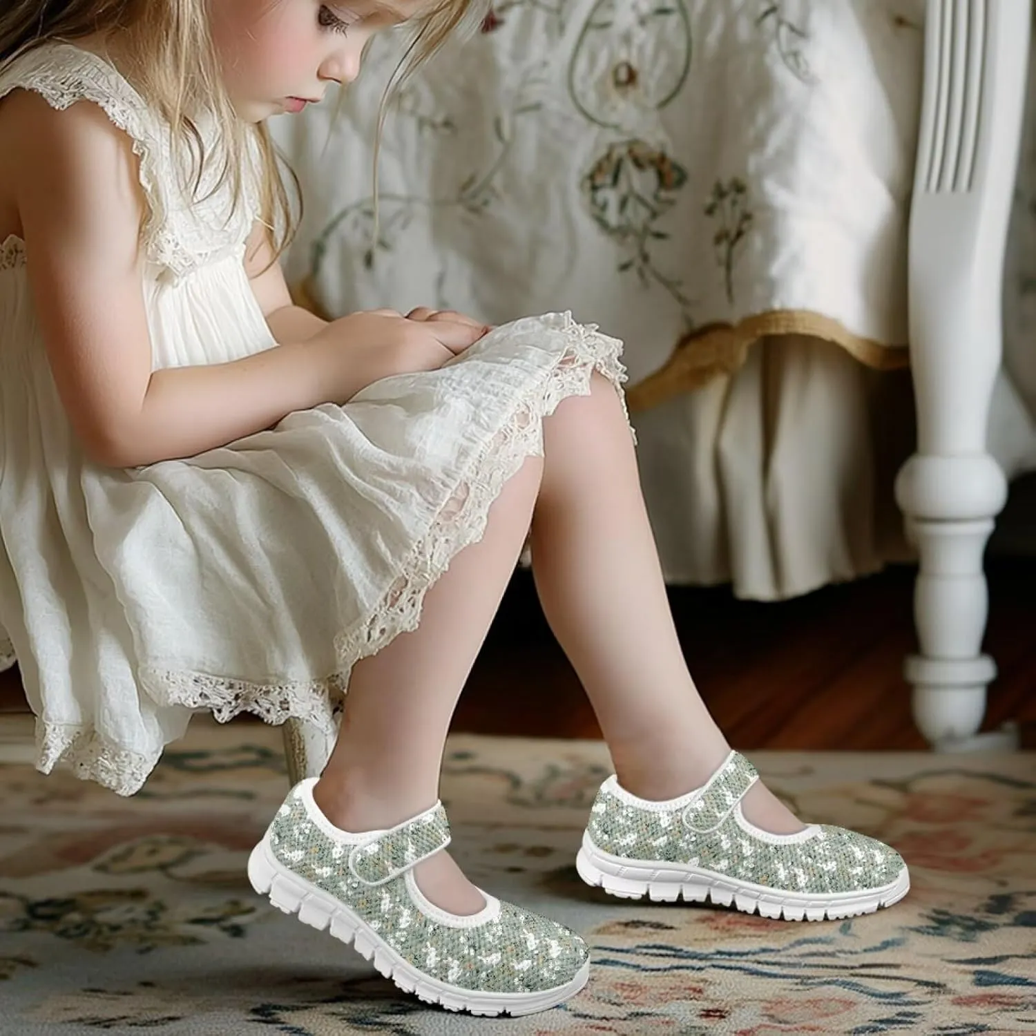 Coloranimal Mary Jane Shoes for Girls Princess Shoes Casual Dance Shoes School Uniform Shoes Easter Theme Mary Jane Flats