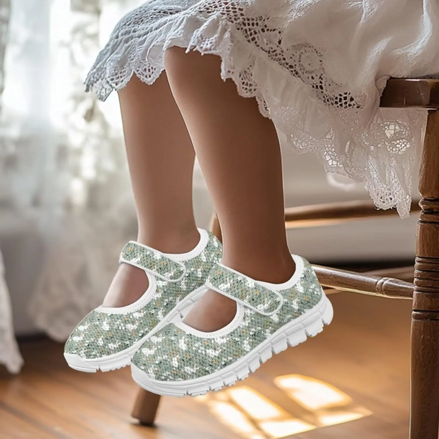 Coloranimal Mary Jane Shoes for Girls Princess Shoes Casual Dance Shoes School Uniform Shoes Easter Theme Mary Jane Flats