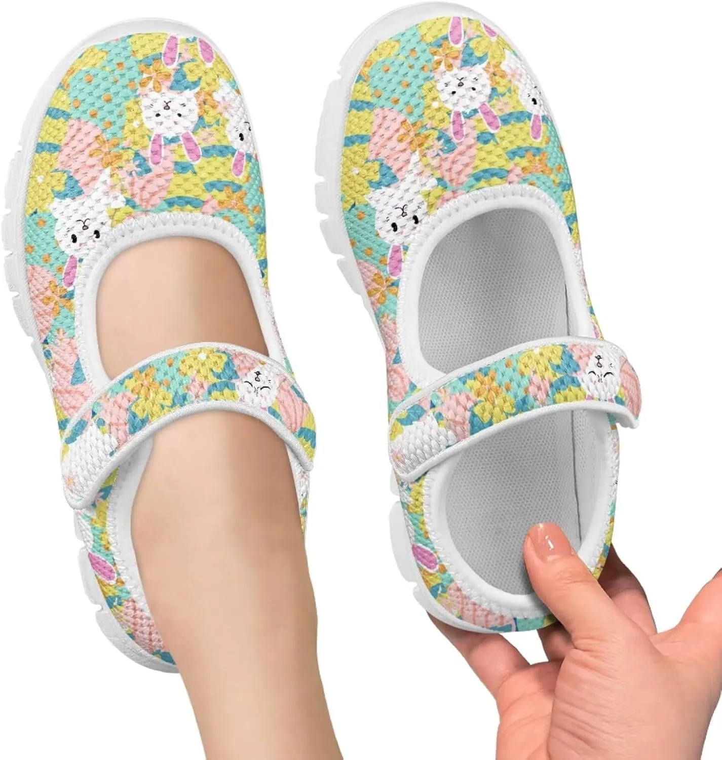 Coloranimal Mary Jane Shoes for Girls Princess Shoes Casual Dance Shoes School Uniform Shoes Easter Theme Mary Jane Flats